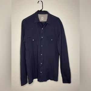 Eleventy Western Shirt Blue Mens Large